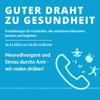 Text im Bild: Guter Draht zu Gesundheit, Icon eines Telefonhörers