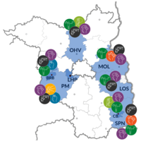 Karte von Brandenburg mit eingezeichneten Standorten